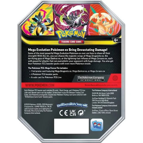 Pokémon Mega Forces Tin – 4 Booster Packs